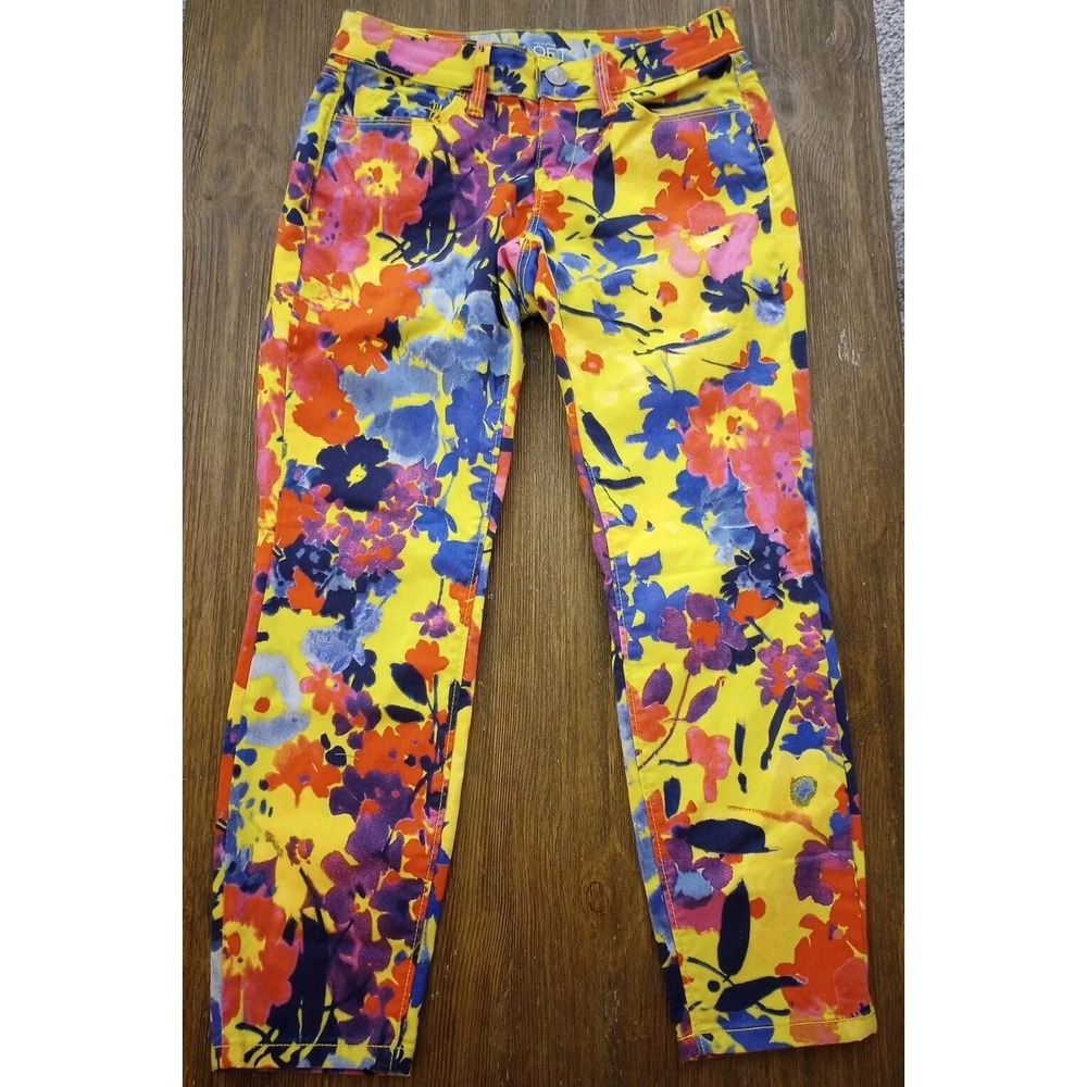 Ann Taylor Loft Curvy Skinny Stretch Floral Flat Capri Women's Pants Size 25/0P‎